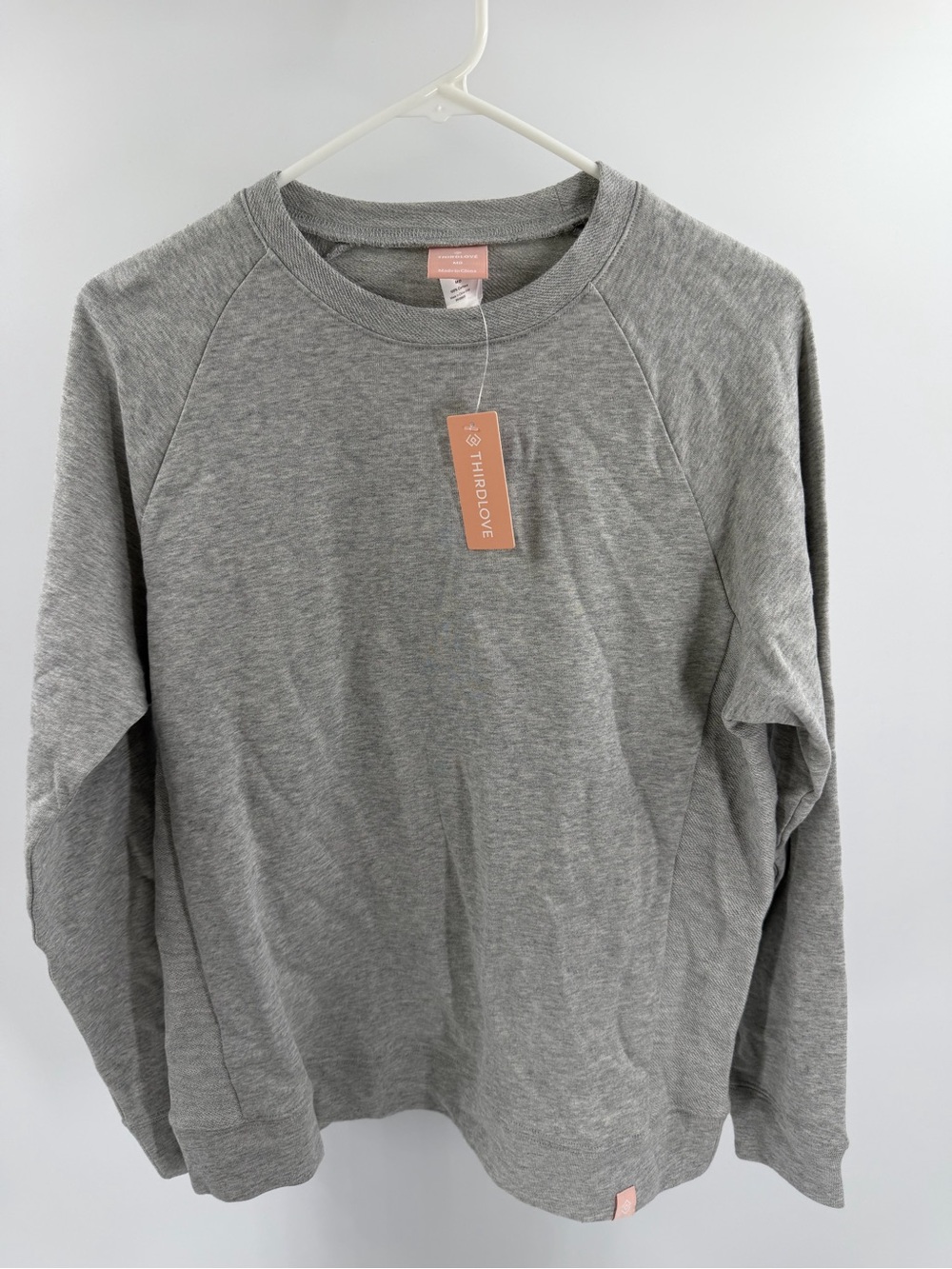 ThirdLove Weekend Terry sweatshirt gray size medium 100% Cotton lounge new